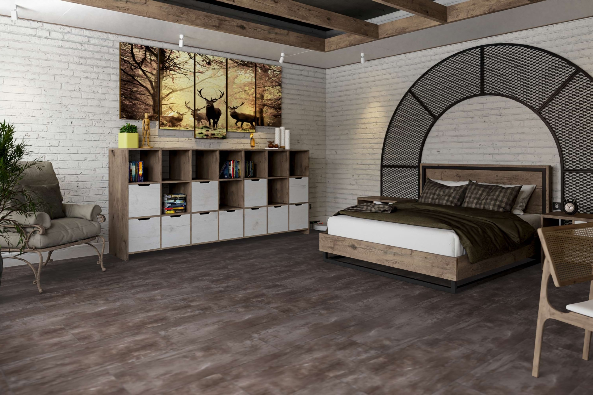 Усовершенствованная кварц-виниловая плитка «Damy Floor» Вайсхорн (912,4*455,2*2,5 мм) — купить в Урае