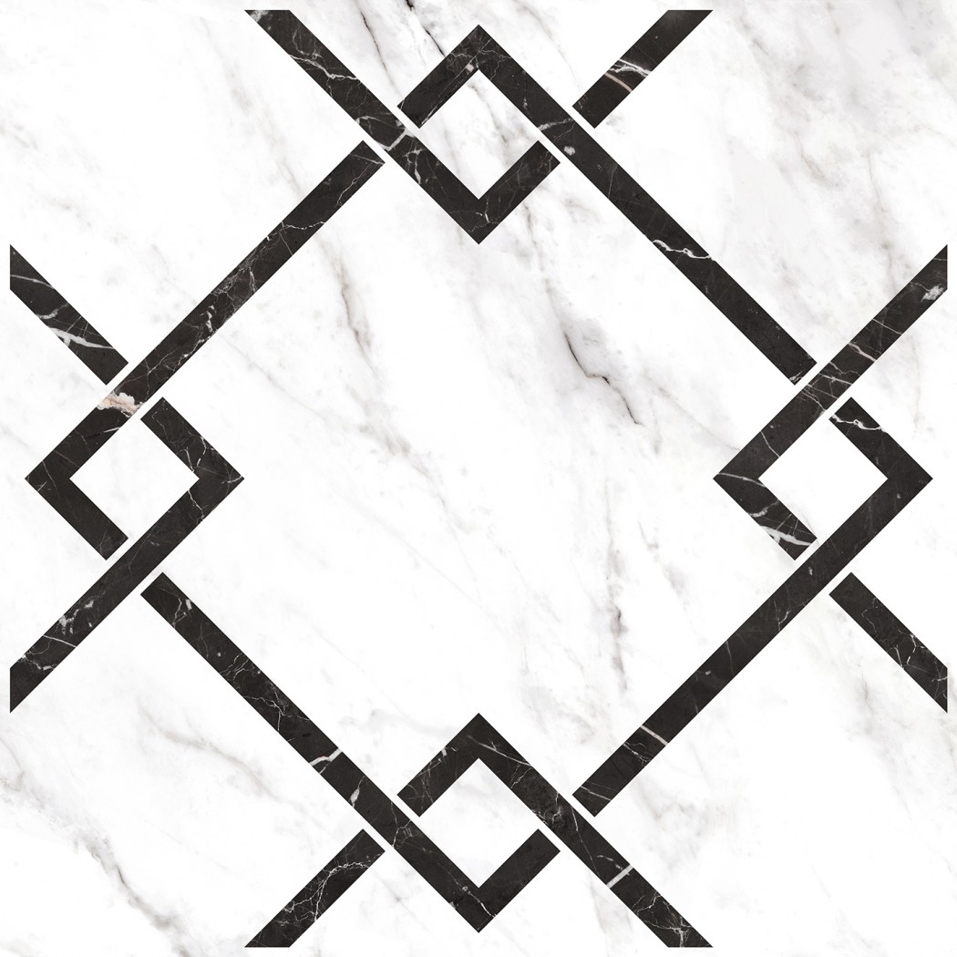 Керамогранит "Керамин" 600*600 Монте Р 7Д Орнамент Лаппатированный Белый — купить в Урае