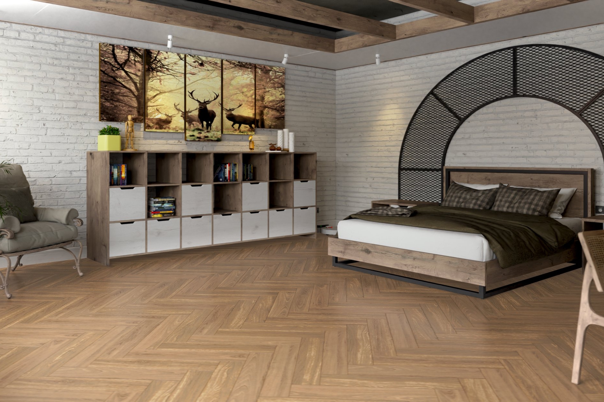 Инженерный паркет «Damy Floor» Натуральный (укладка елочкой) — купить в Урае