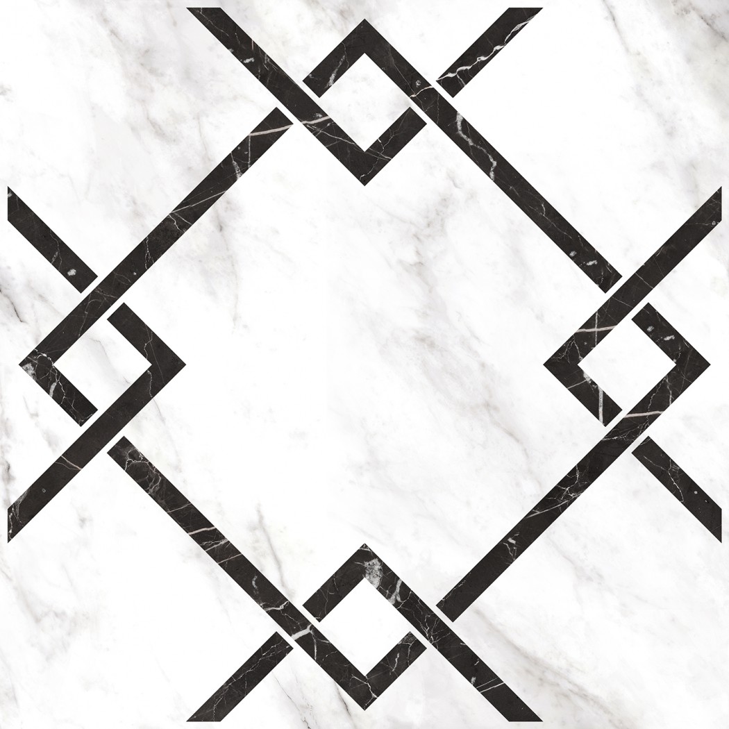 Керамогранит "Керамин" 600*600 Монте Р 7Д Орнамент Лаппатированный Белый — купить в Урае