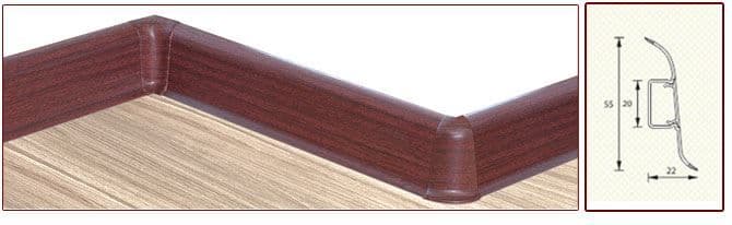 Плинтус "Идеал" пластиковый Комфорт Орех миланский (2500*22*55 мм) — купить в Урае